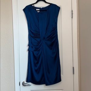 Royal blue silk cocktail dress